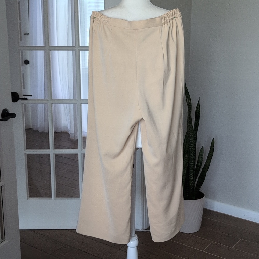 Ashro Cropped Drapy Lined Pull On Elastic Waist Pants Size 14 - Picture 10 of 10